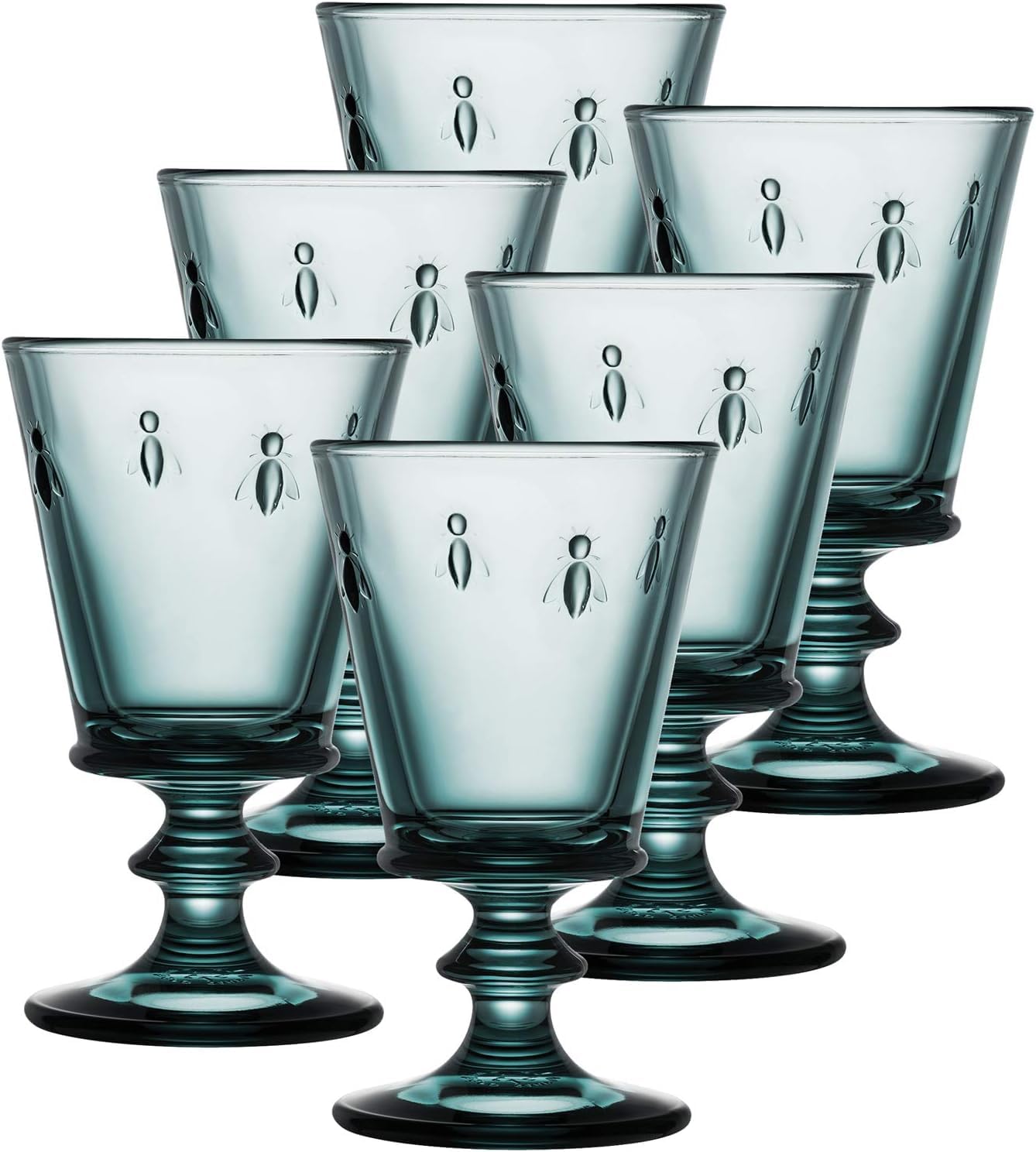 Amazon.com | La Rochere Napoleon Bee Blue Stemmed Wine Glasses Set