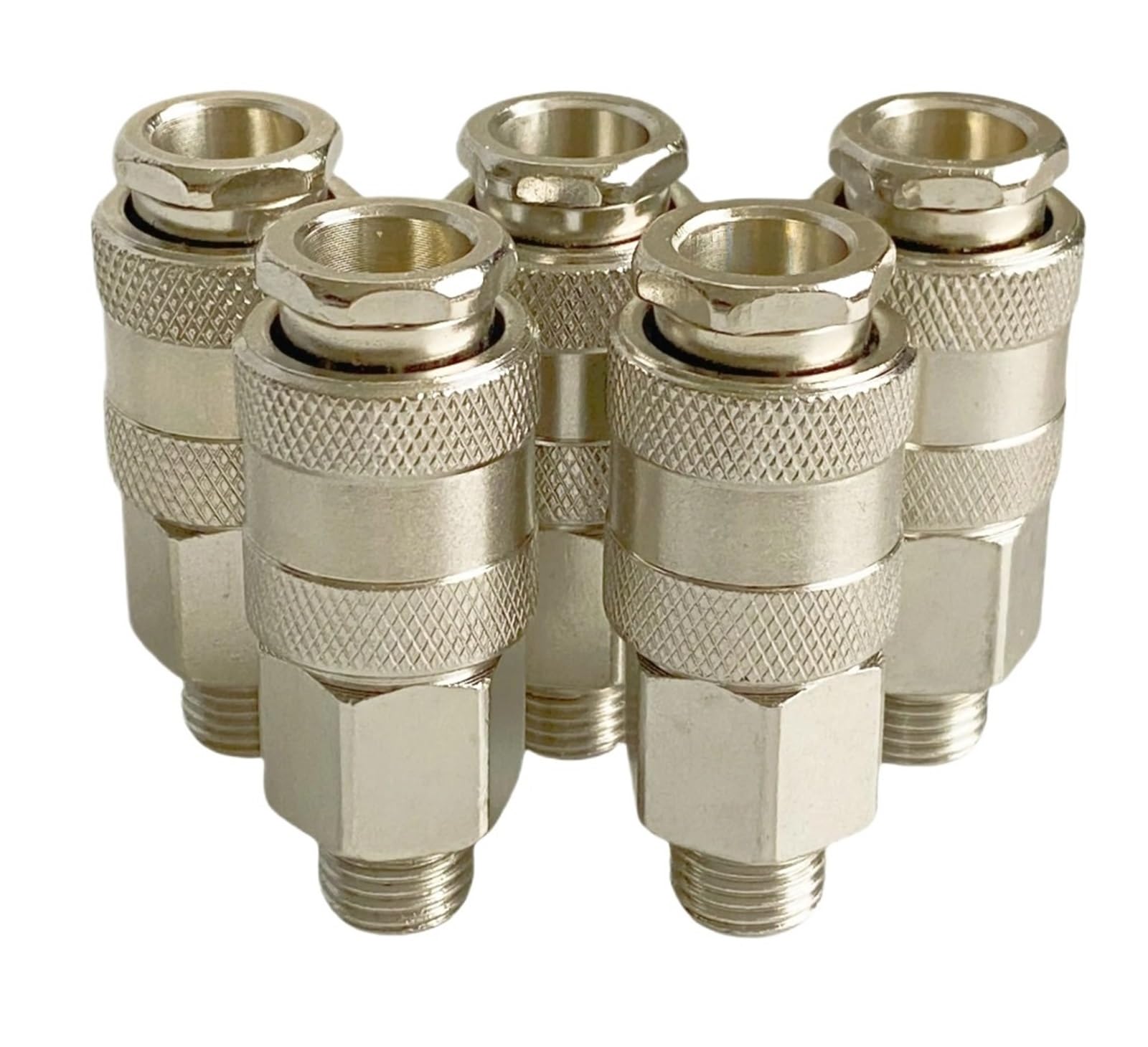 5Pcs EU Type Pneumatic Quick Fitting Connector PM20 SM20 with G1/4 Male Thread for Air Compressor(5 Pcs Coupler)