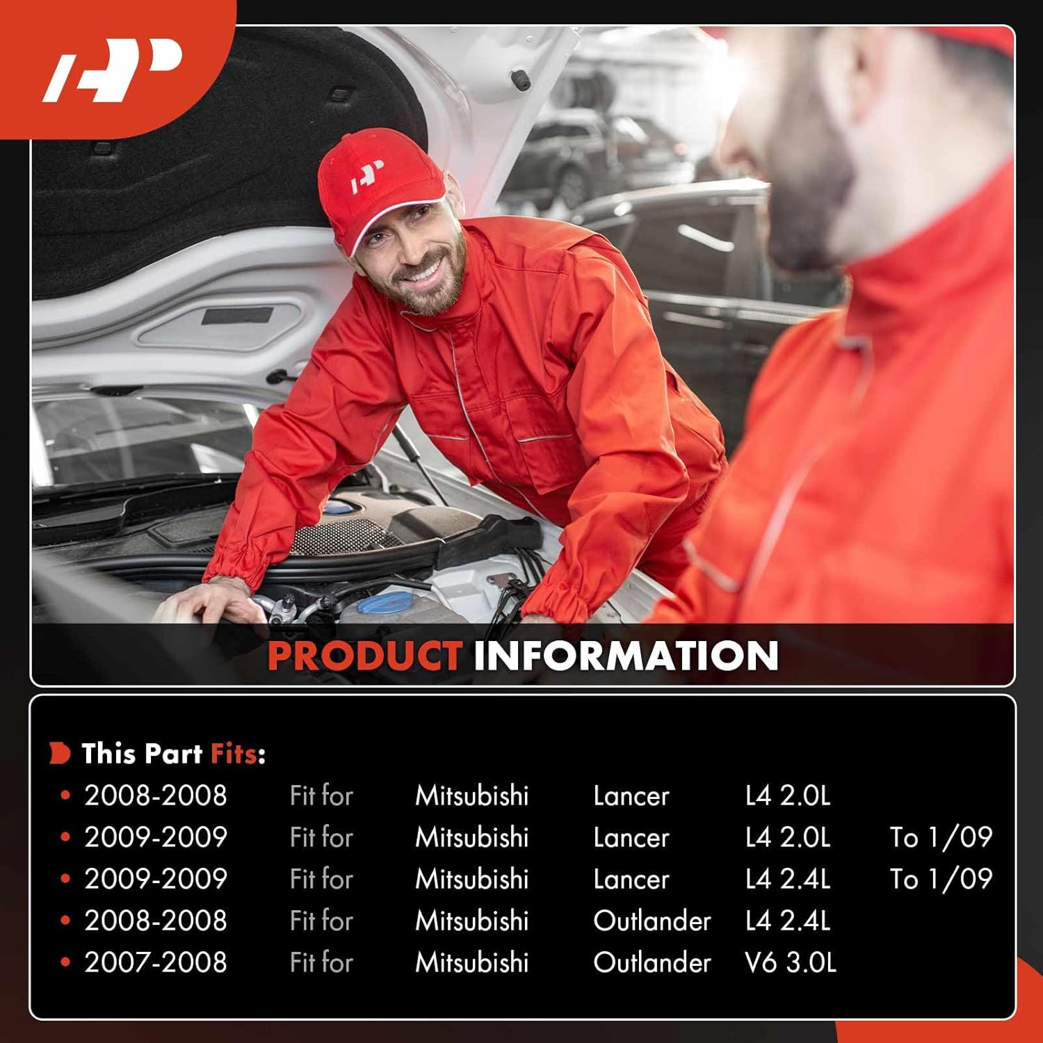 A-Premium Air Conditioner AC Compressor with Clutch Compatible with Mitsubishi Lancer 2.0L 2.4L 2008-2009, Outlander 2.4L 3.0L 2007-2008