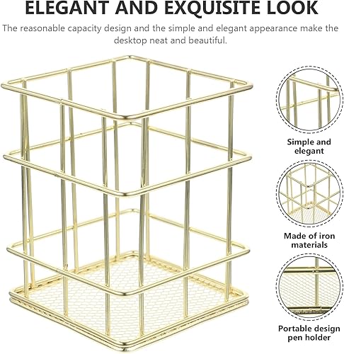 Miniatura 8 de NUOBESTY Contenedor de almacenamiento multifuncional de escritorio para lápices para estudiantes, soporte giratorio para lápices, portalápices