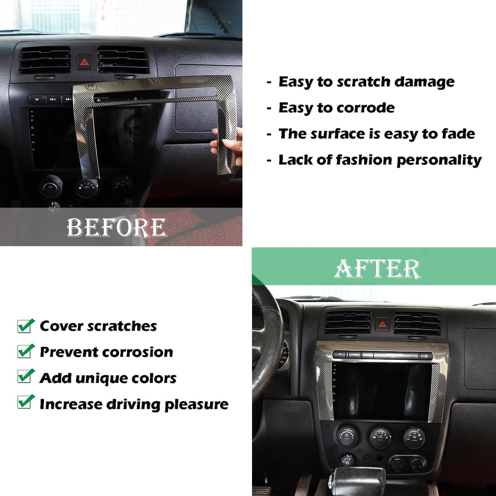 Cubierta De Carbono Real Para Panel AC (Consola Central) | Hummer H3 2006-2010 | RRX