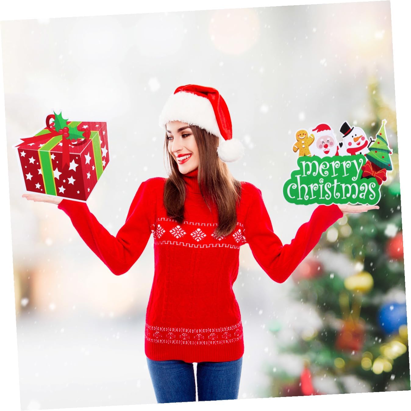 8pcs Christmas Card Christmas Outdoor Lawn Decorations Outdoor Decorations Outside Sign Decor Signs Plastic