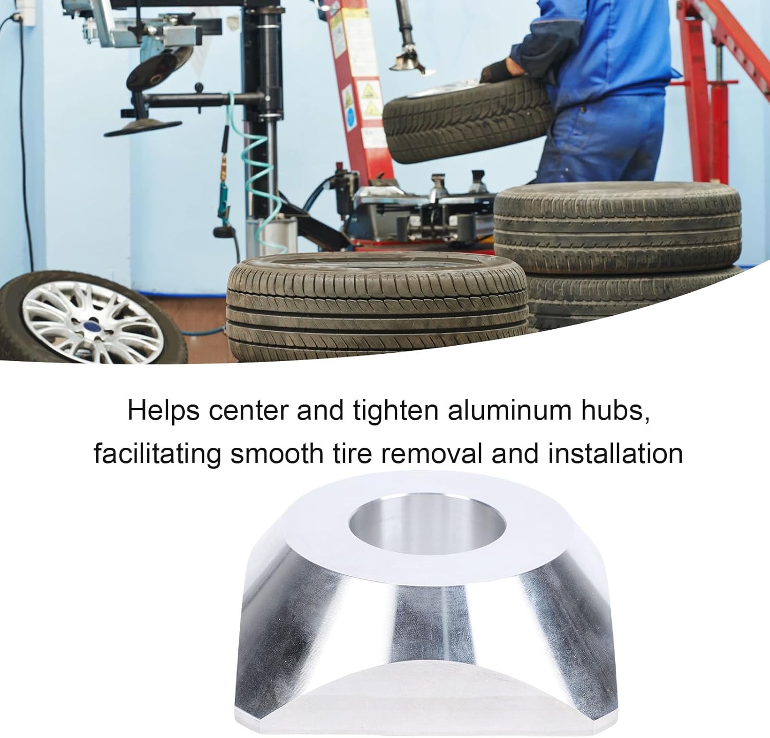 Eujgoov Manual Tire Changer Centering Cone Billet Aluminum Wheel Balancer Adapter for 1.67in Center Post Heavy Duty Tire Machine for 4WD Truck SUV RV