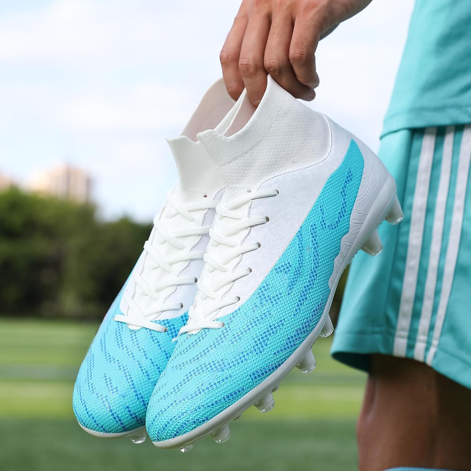 Soccer Cleats for Mens Womens Football Shoes Turf Soccer Shoes Indoor/Outdoor High-top Football Cleats AG/FG - Image 2