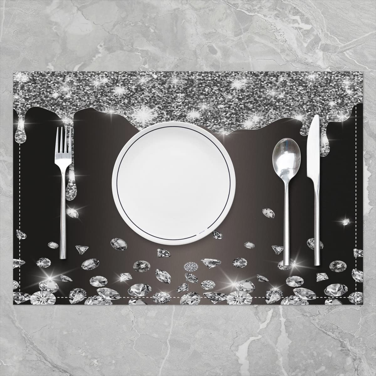 45x30cm Glitter Diamond Table Place Mats - Image 2