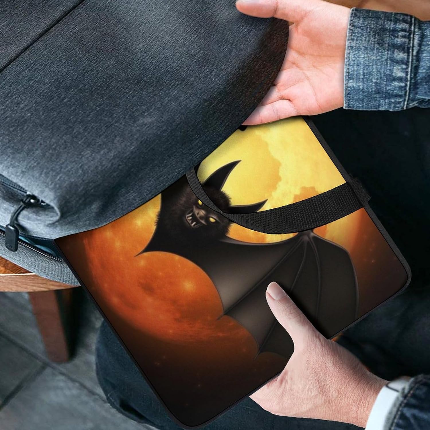 Laptop Bag for Women Halloween Bat Printed Work Briefcase Computer Carrying Bag Tote Bag for Women Laptop Bag Gifts for Men Women image 2