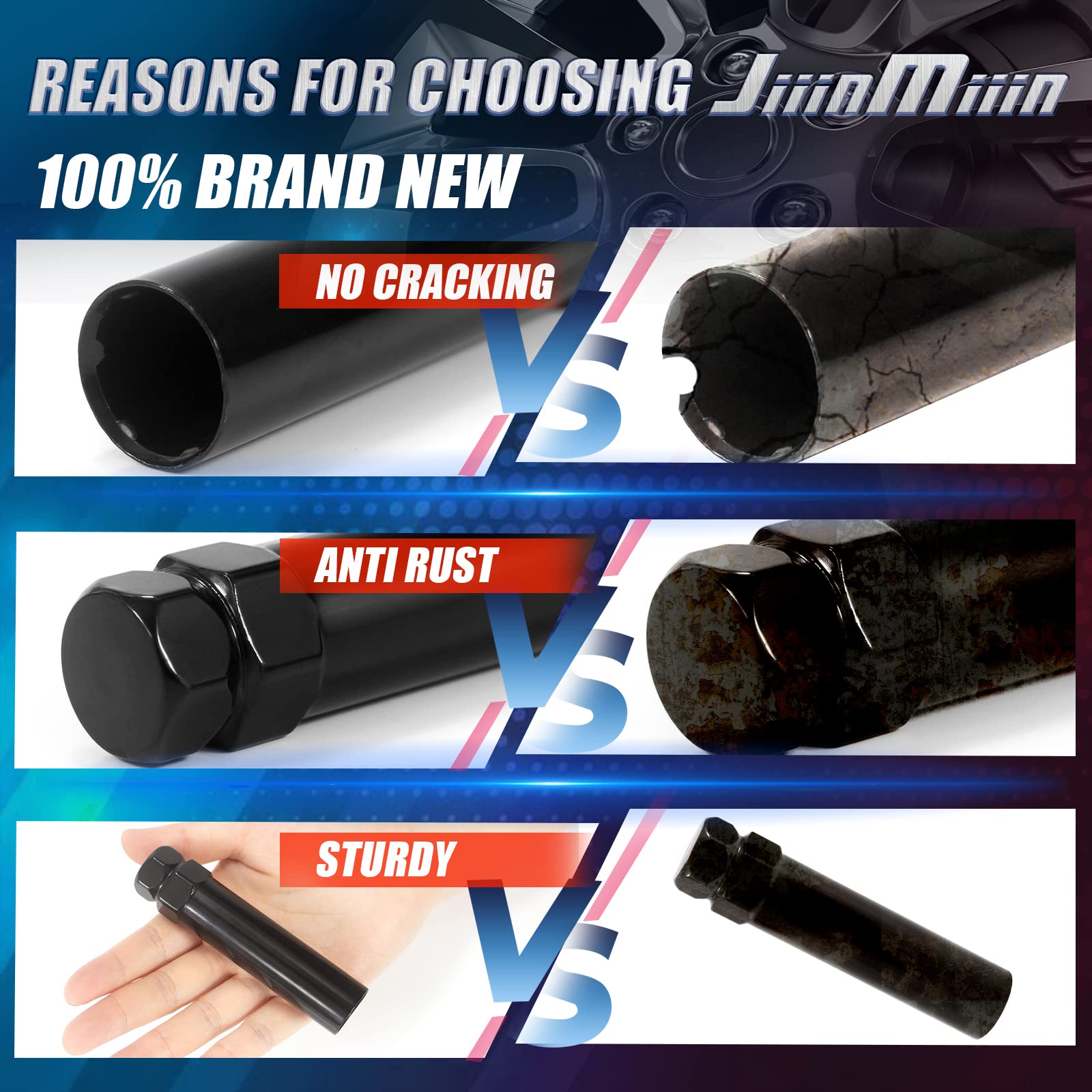 JiiinMiiin 6 Point Spline Lug Nut Tuner Socket Key Tool, 3.5