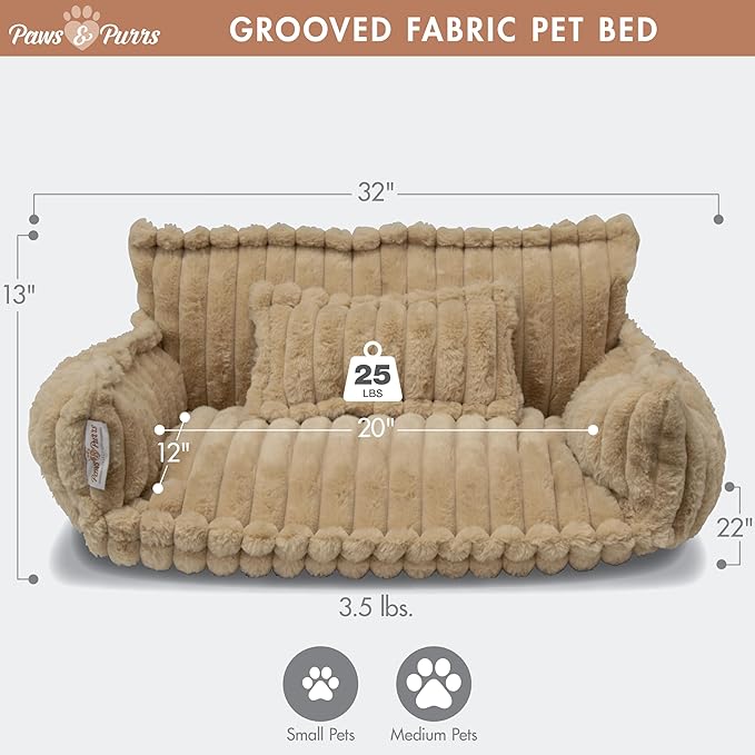 Cama Sofá para Perros y Gatos Pequeños con Bordes Elevados y Funda Lavable miniatura 4