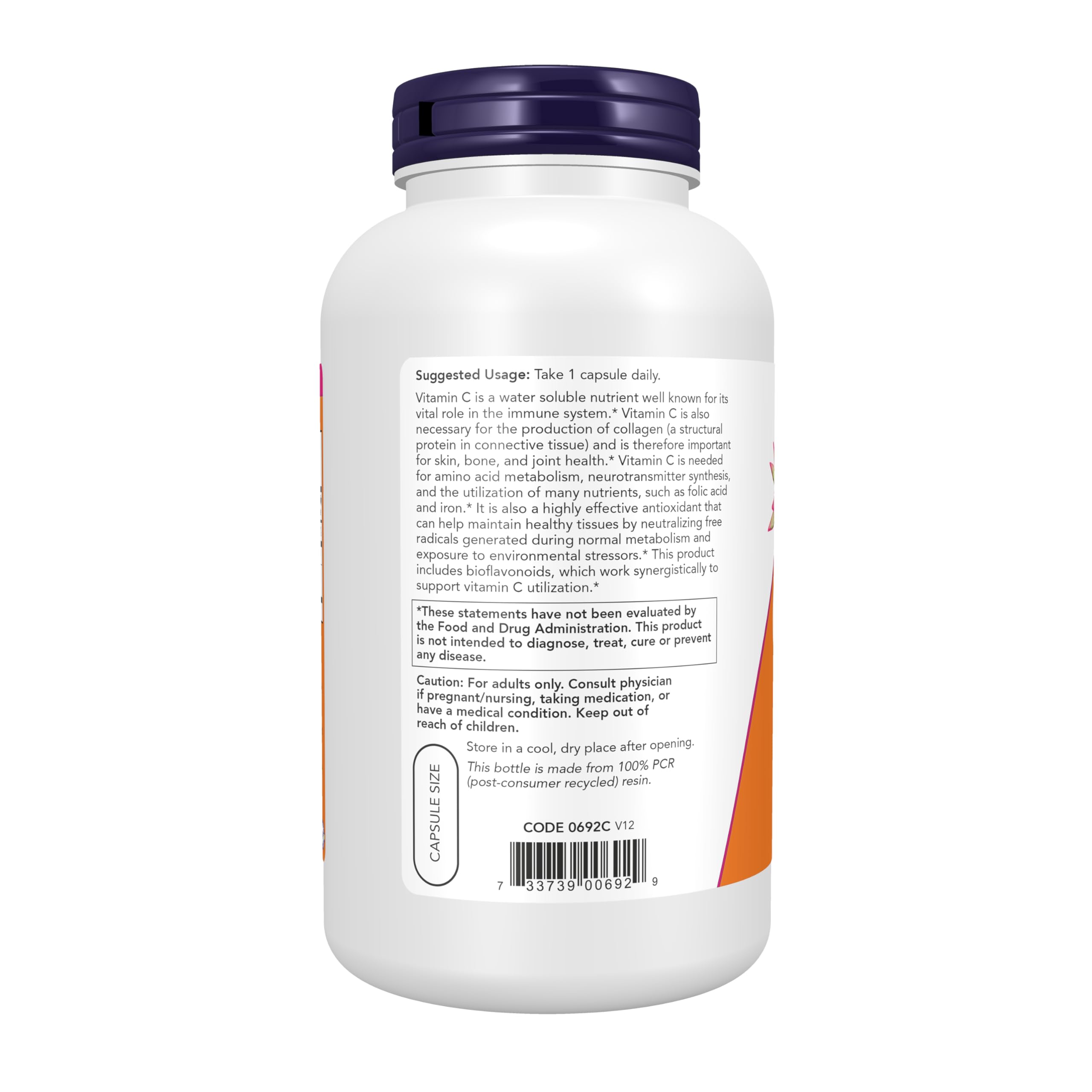 NOW Supplements, Vitamin C-1,000 with 100 mg of Bioflavonoids, 250 Veg Caps — Amazon image 3