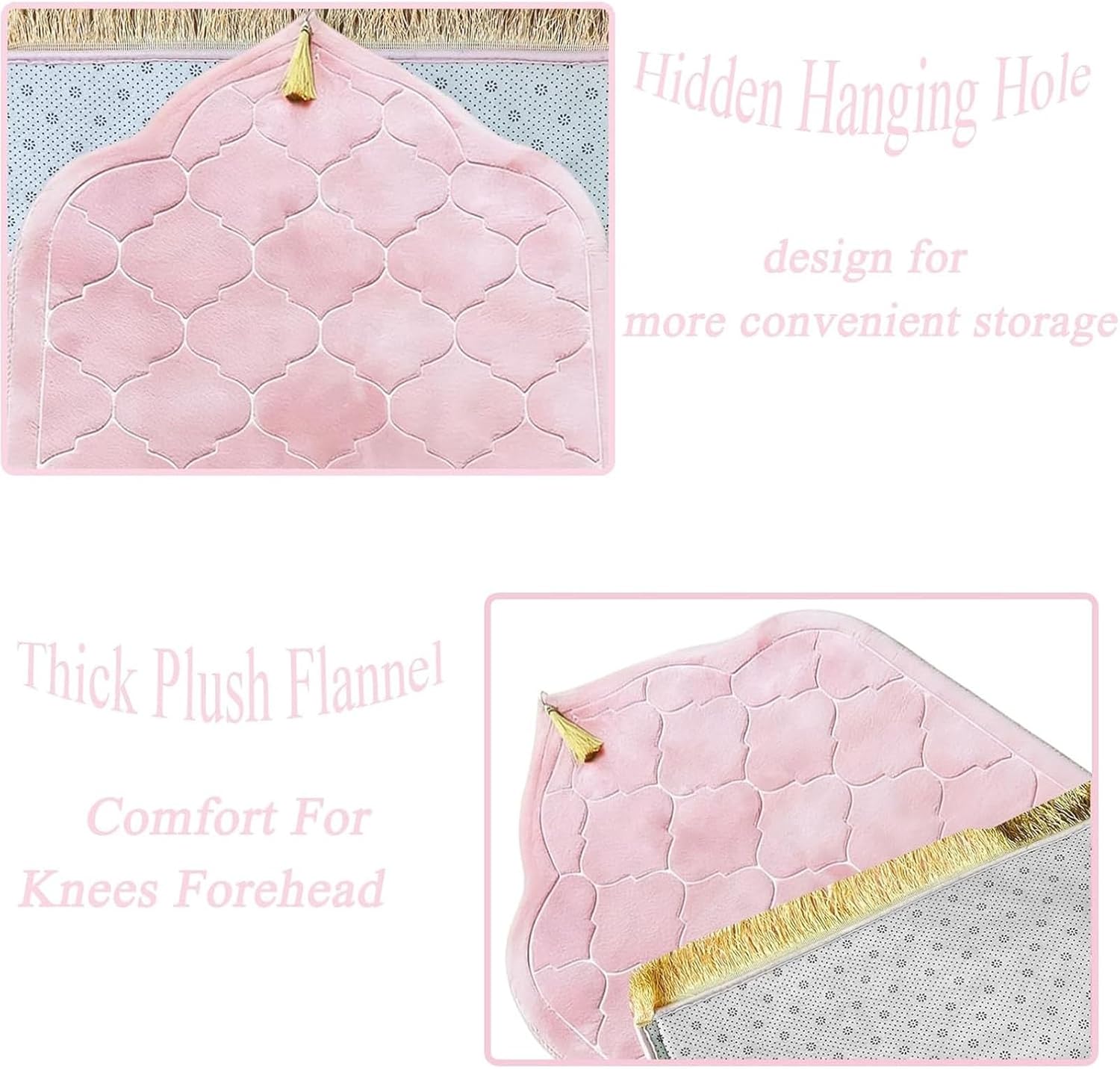 Muslim Prayer Rug, Extra Thick Padded Islamic Prayer Mat for Muslim, Soft Non-Slip Praying Mat & Portable Travel Prayer Rug, Elegant Gift for Eid Ramadan Hajj