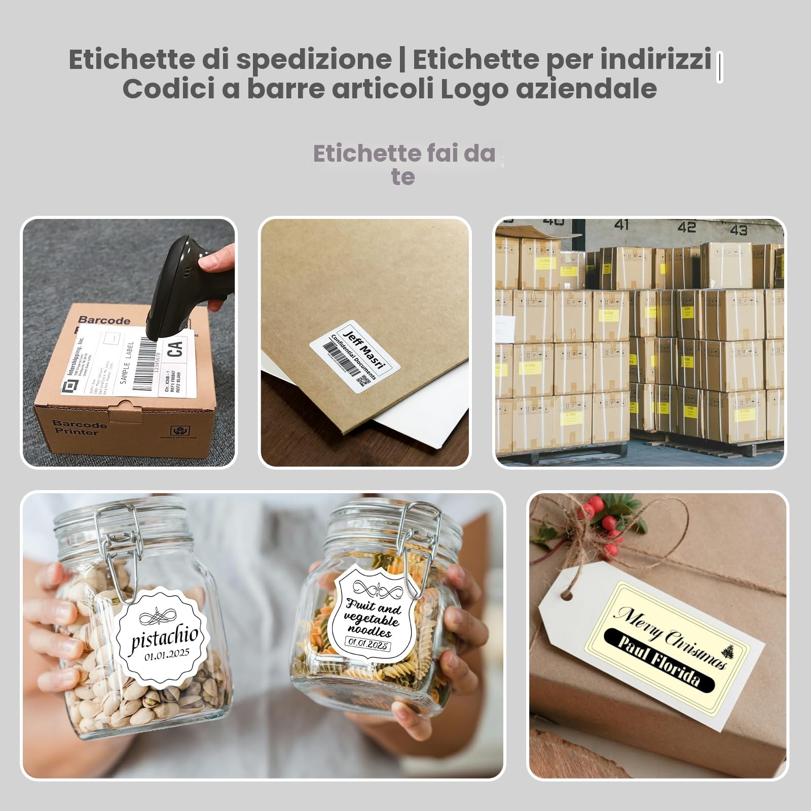 vretti Stampante Etichette Termica Professionale con WiFi e USB, Senza Cartuccia, Risparmio 70%, Testina 3X Durata 99.99% Scansione Riuscita, Compatibile con Amazon, DHL, eBay, Shopify