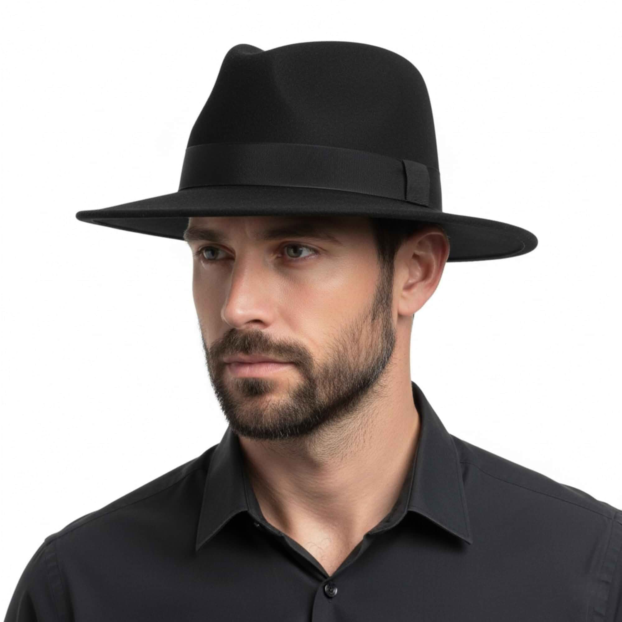 Felt Fedora Hat for Men Women, Vintage 1920s Gangster Style, Dress Hat Wide brim, adjustable,US 7 1/8-7 1/4; weddings, church, formal events, costume parties, jazz events, proms, stage shows