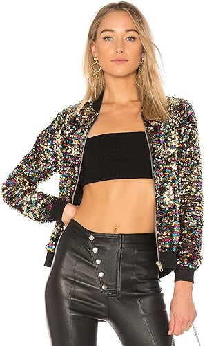 Jrdujoz Love Era Taylor - Conjunto de chaqueta de lentejuelas para concierto para mujer, chaqueta de manga larga con cremallera