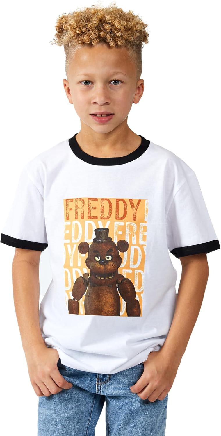 Five Nights at Freddy's Freddy Fazbear 4-Pack Boy's Crew Neck Short Sleeve T-Shirt Combo Set - Image 5