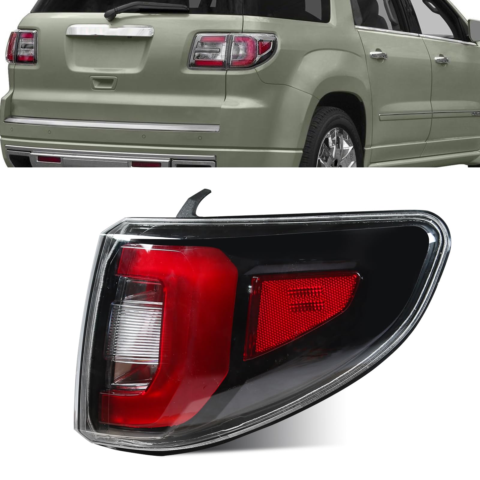 LED Tail Light Assembly Compatible with GMC Acadia 2013-2016 Acadia Limited 2017 Direct Replacement Rear Outer Lamp Right Passenger Side w/Bulbs