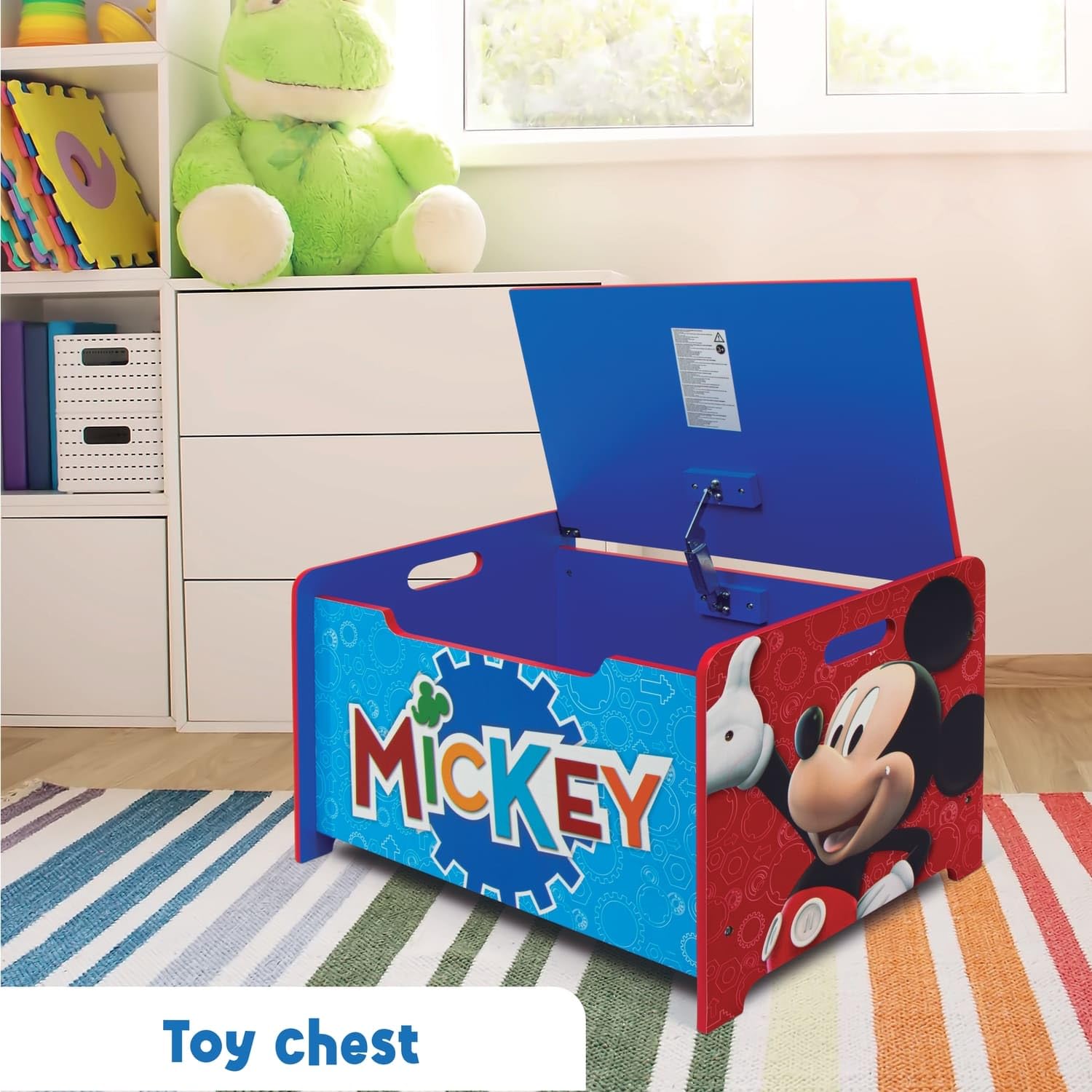 Disney Mickey Mouse Deluxe Wooden Toy Box & Bench by Nixy Children