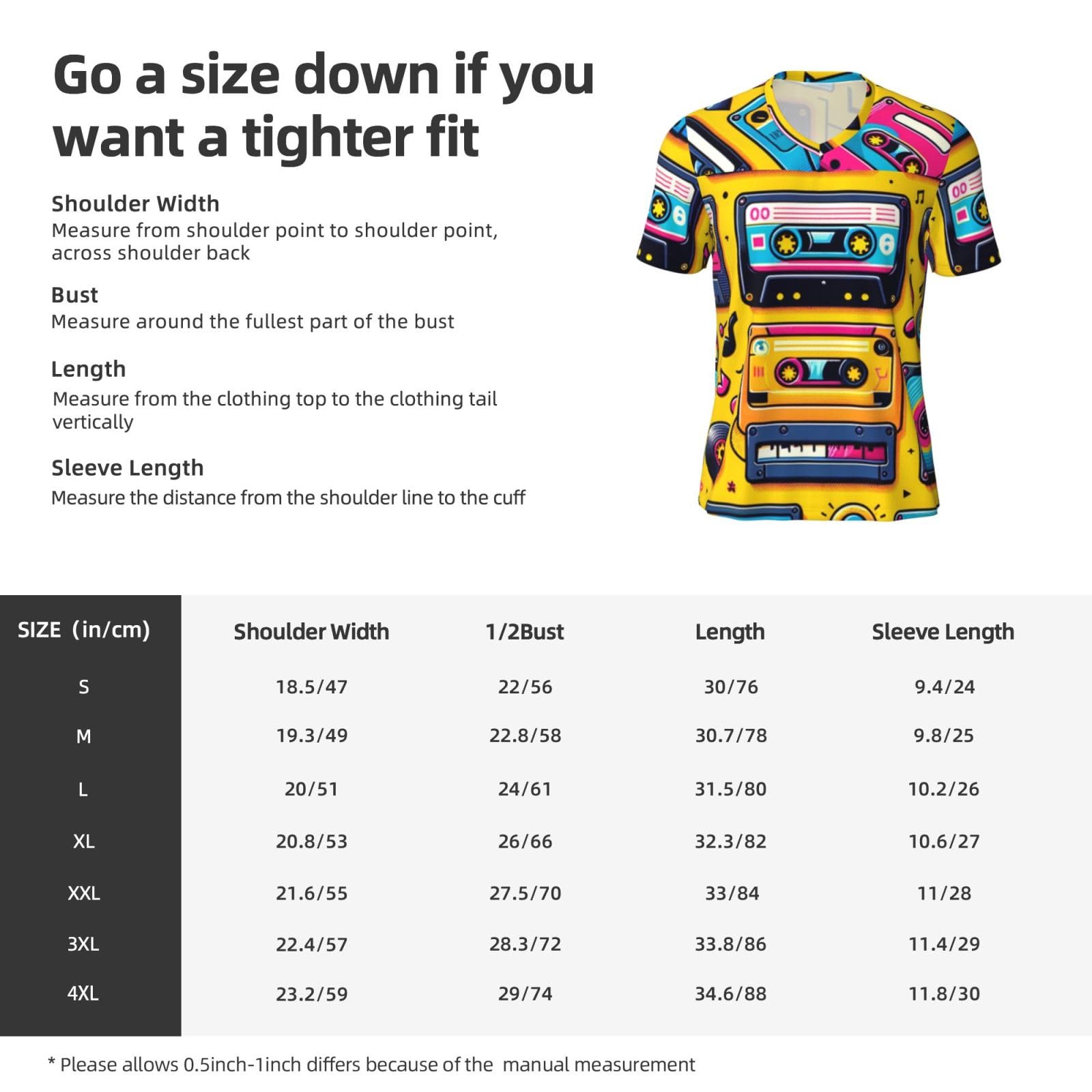 Stylish Athletic Sports Jersey Cassette-Tapes-Retro-Music Men's Rugby Jersey Medium Black