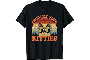 Show Me Your Kitties Funny Cat Lover Vintage Retro Sunset T-Shirt
