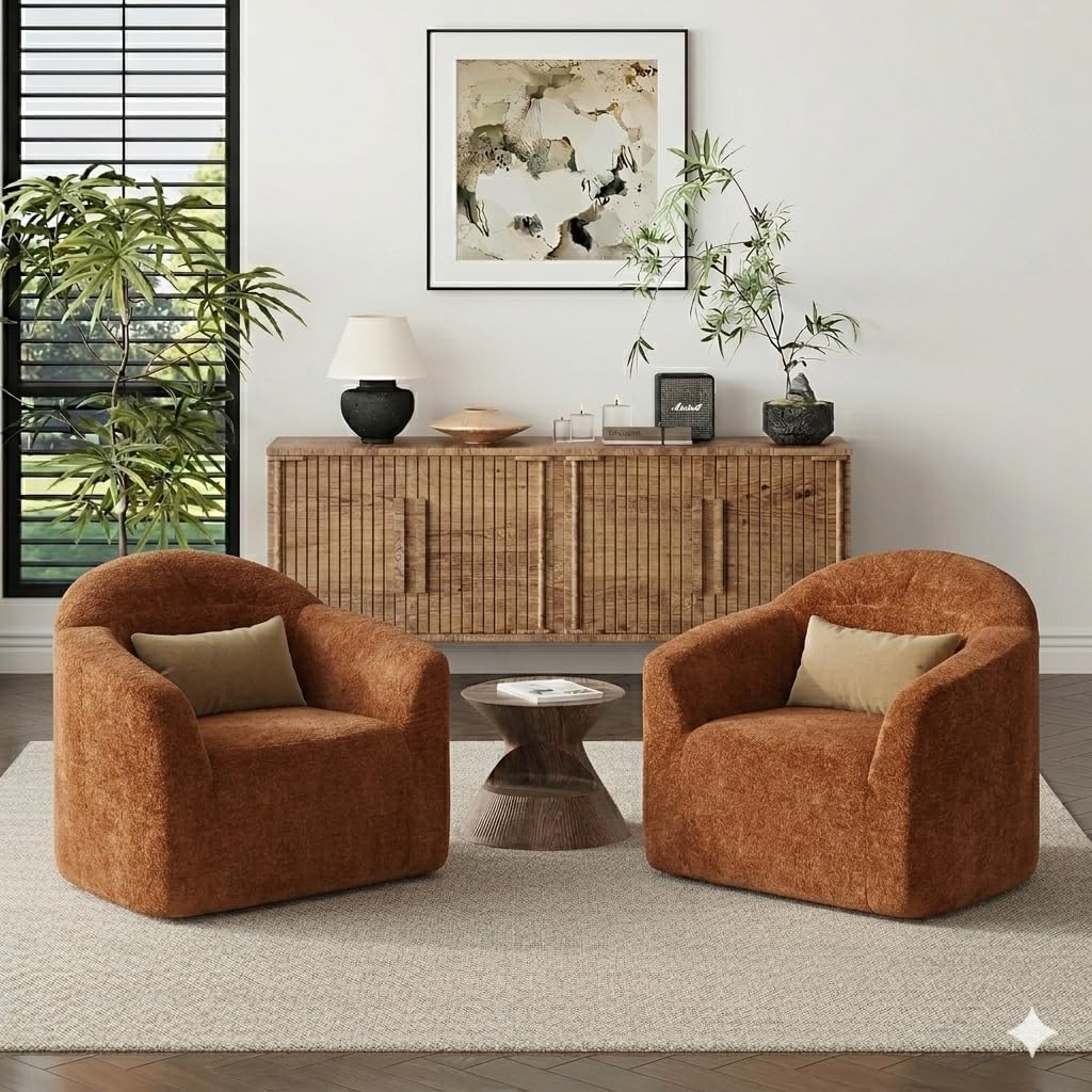 KISLOT 2 PCS Frameless Accent Chair,Full Sponge Cloud-Like Comfy Sofa Chair for Living Room,Zero Assembly Cloud Couch Reading Chair,Ergonomic Small Space Seating for Bedroom,Home Office