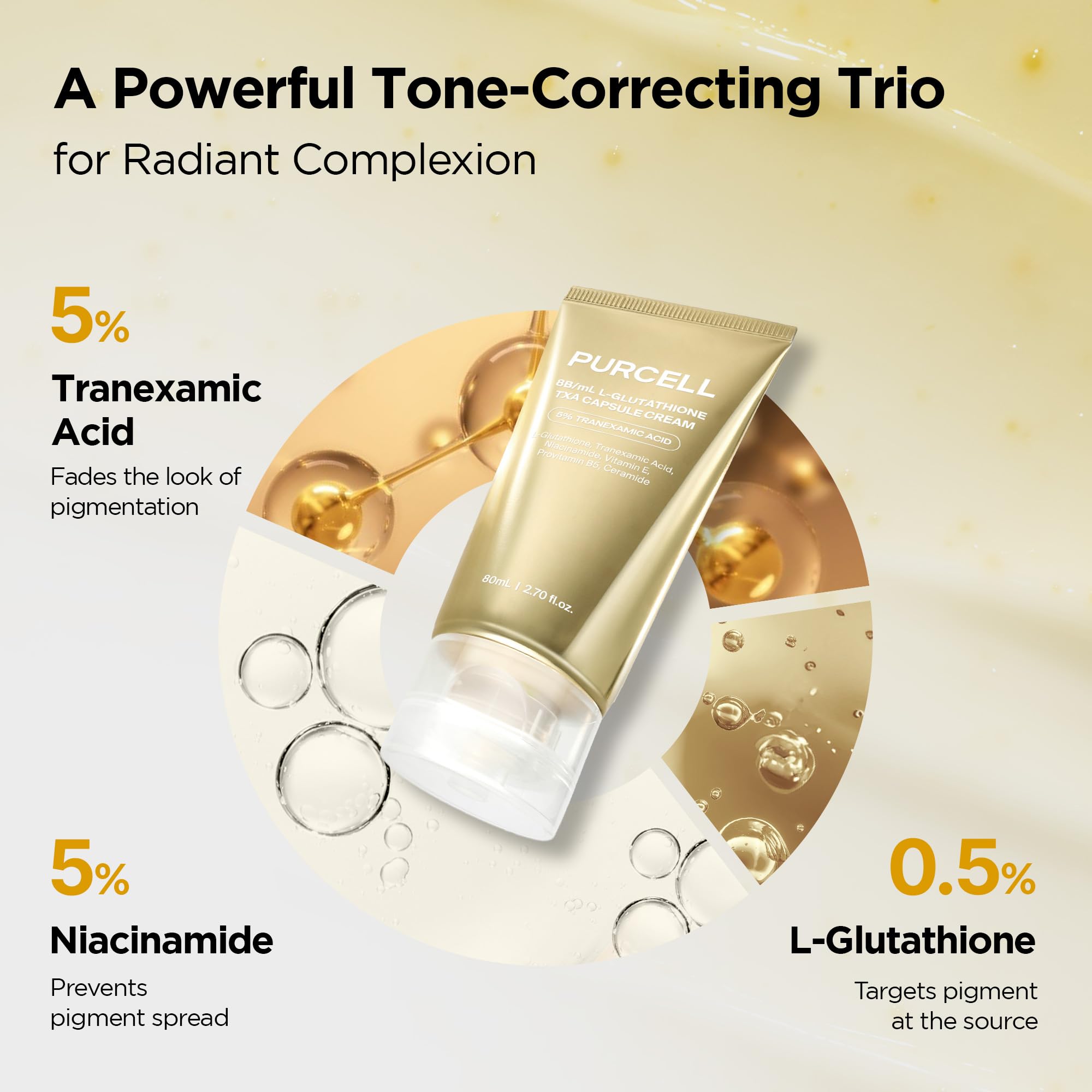 glutathione with tranexamic acid PURCELL TXA Capsule Cream 5% + 5% Niacinamide – L-Glutathione Antioxidant Moisturizer for Even-Toned Skin, Reduces Dullness & Uneven Skin Tone, All Skin Types (2.71 fl oz L-Carnitine (Injectable) | AlgoRx