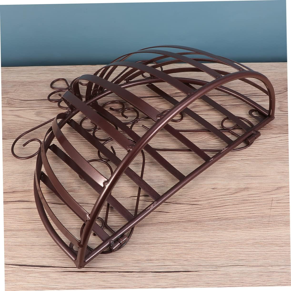 GANAZONO Railing Planters Outdoor Balcony Metal Wall Planter Basket Hanging Plant Basket Holder Half Round Hanging Baskets for Porch Balcony Fence Decor Bronze