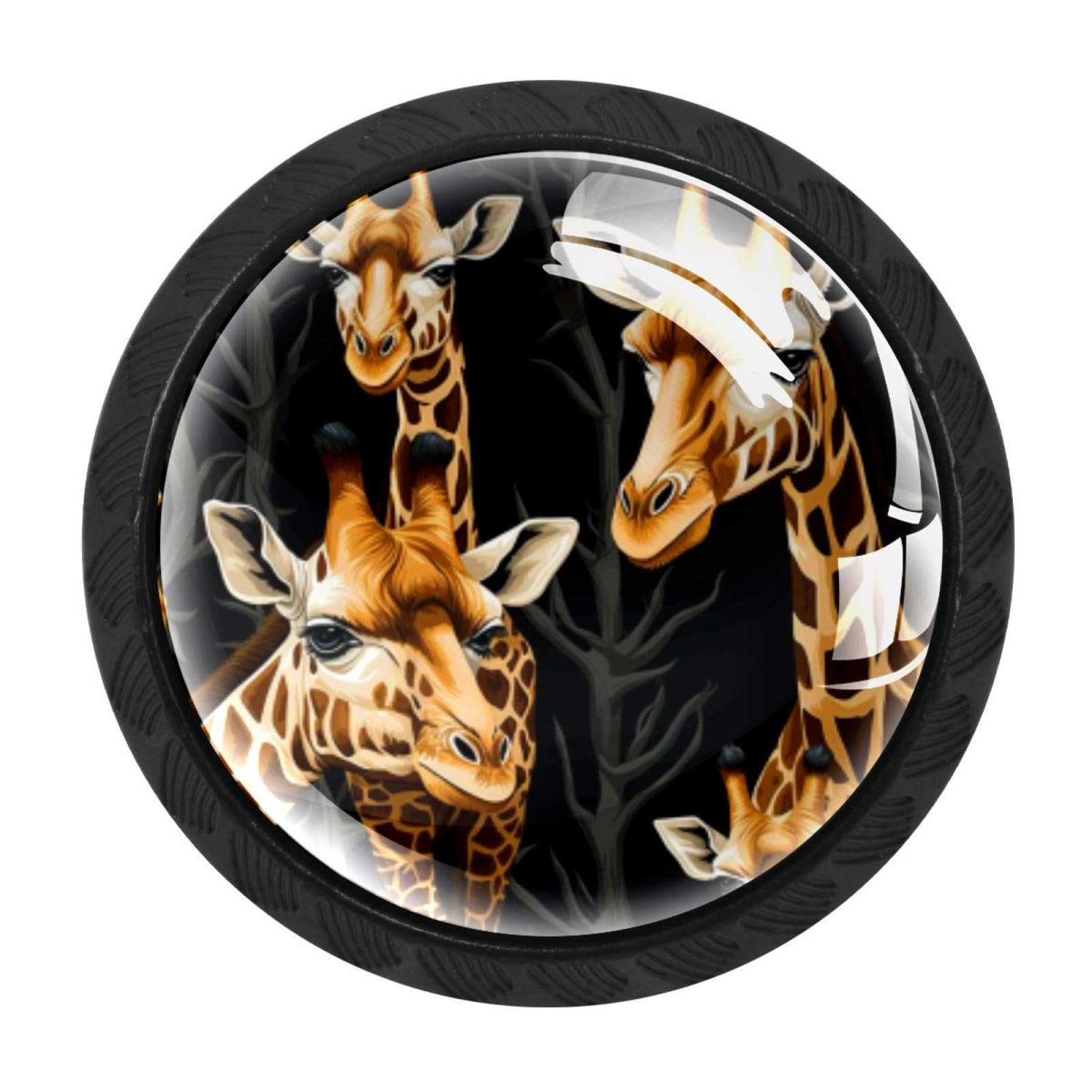 Chenzzzz Multicolored 06 4 Pack Cabinet Knobs Black Drawer Knobs Round Kitchen Cabinet Knobs Deer Cabinet Handles Hardware Dresser Knobs And Pulls For Bathroom Cabinets