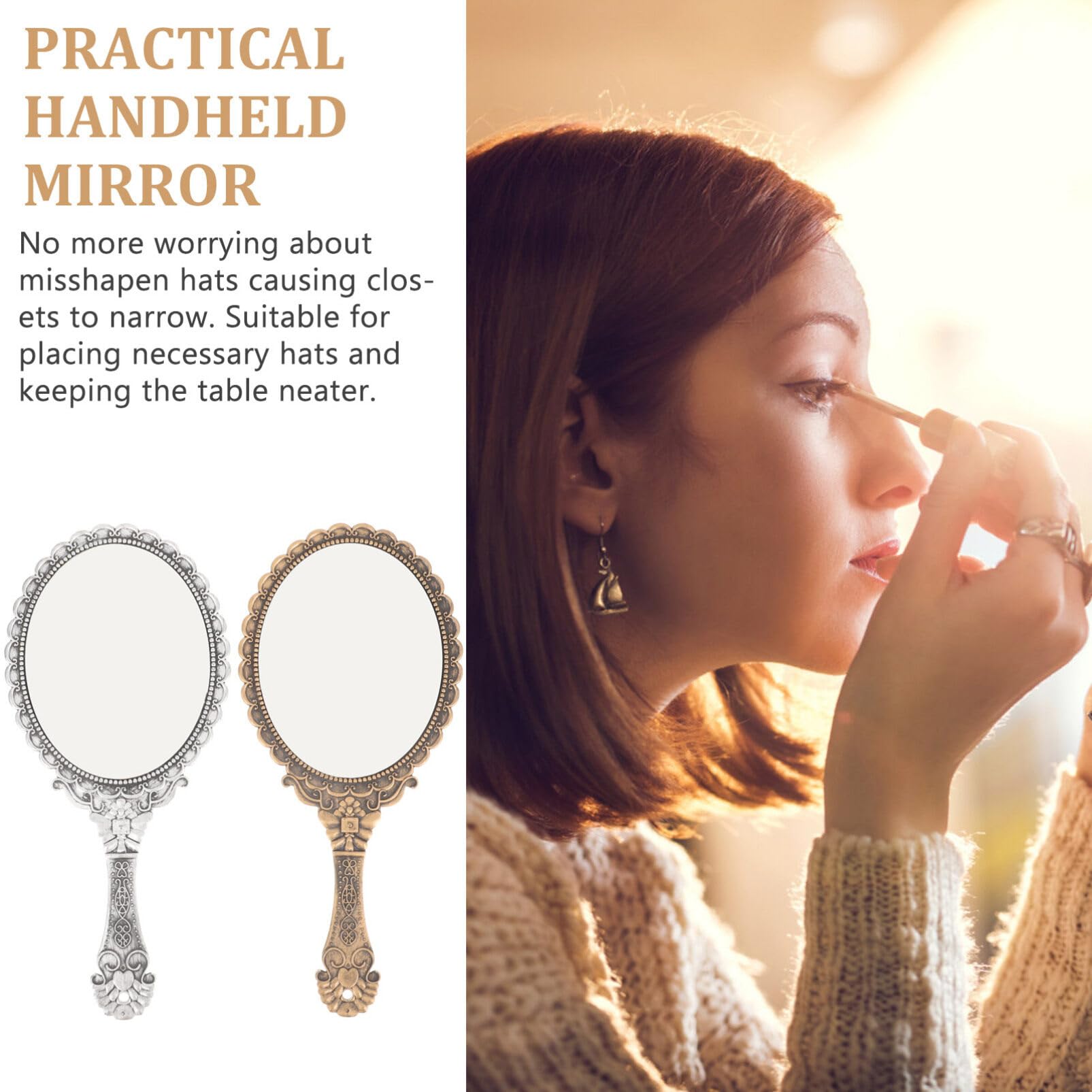 Amazon.co.jp: FRCOLOR 2個セット 手鏡 アンティーク スタイル 高精細