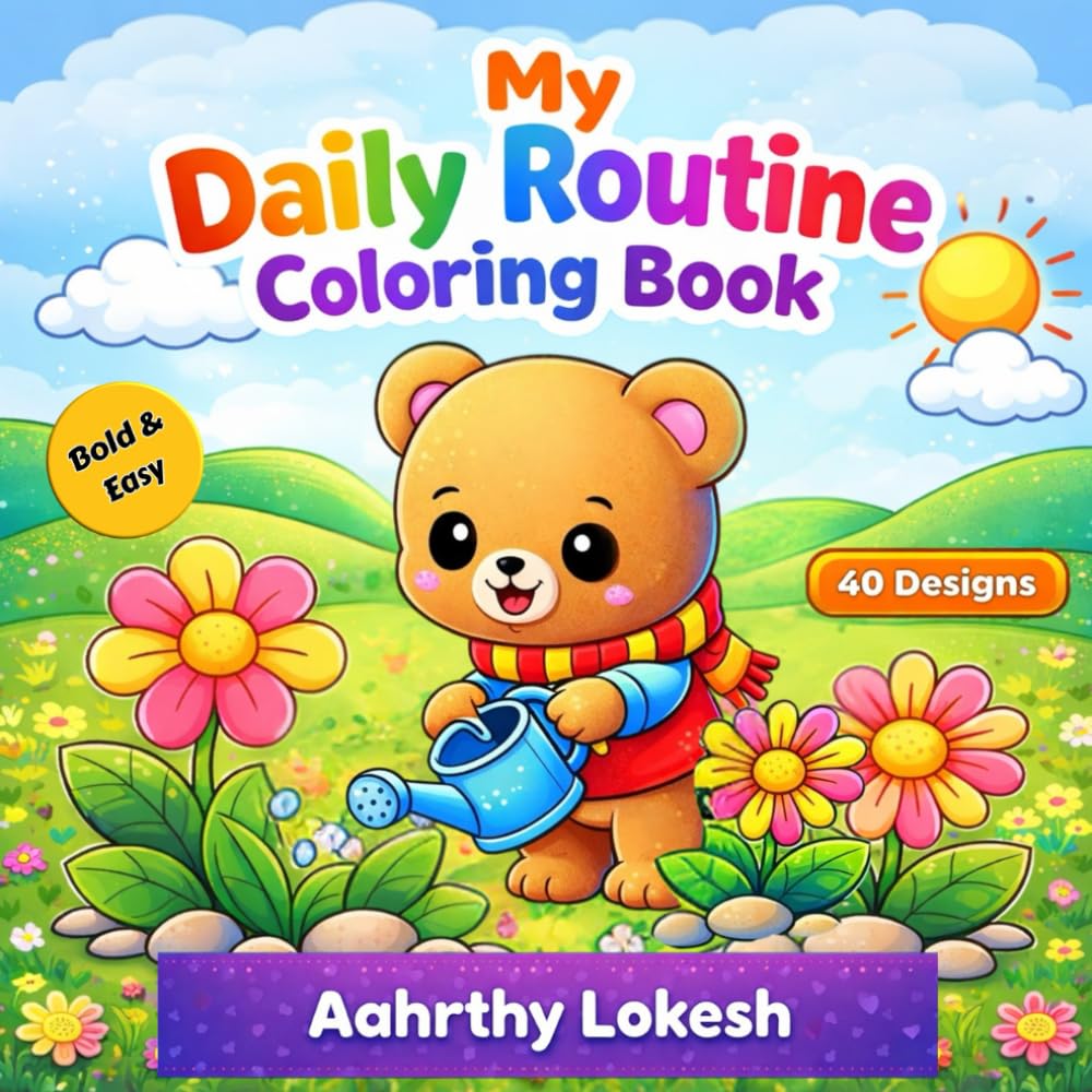 My Daily Routine Coloring Book for Kids: Fun Everyday Activities • Cute Teddy Characters • 40 Easy Designs