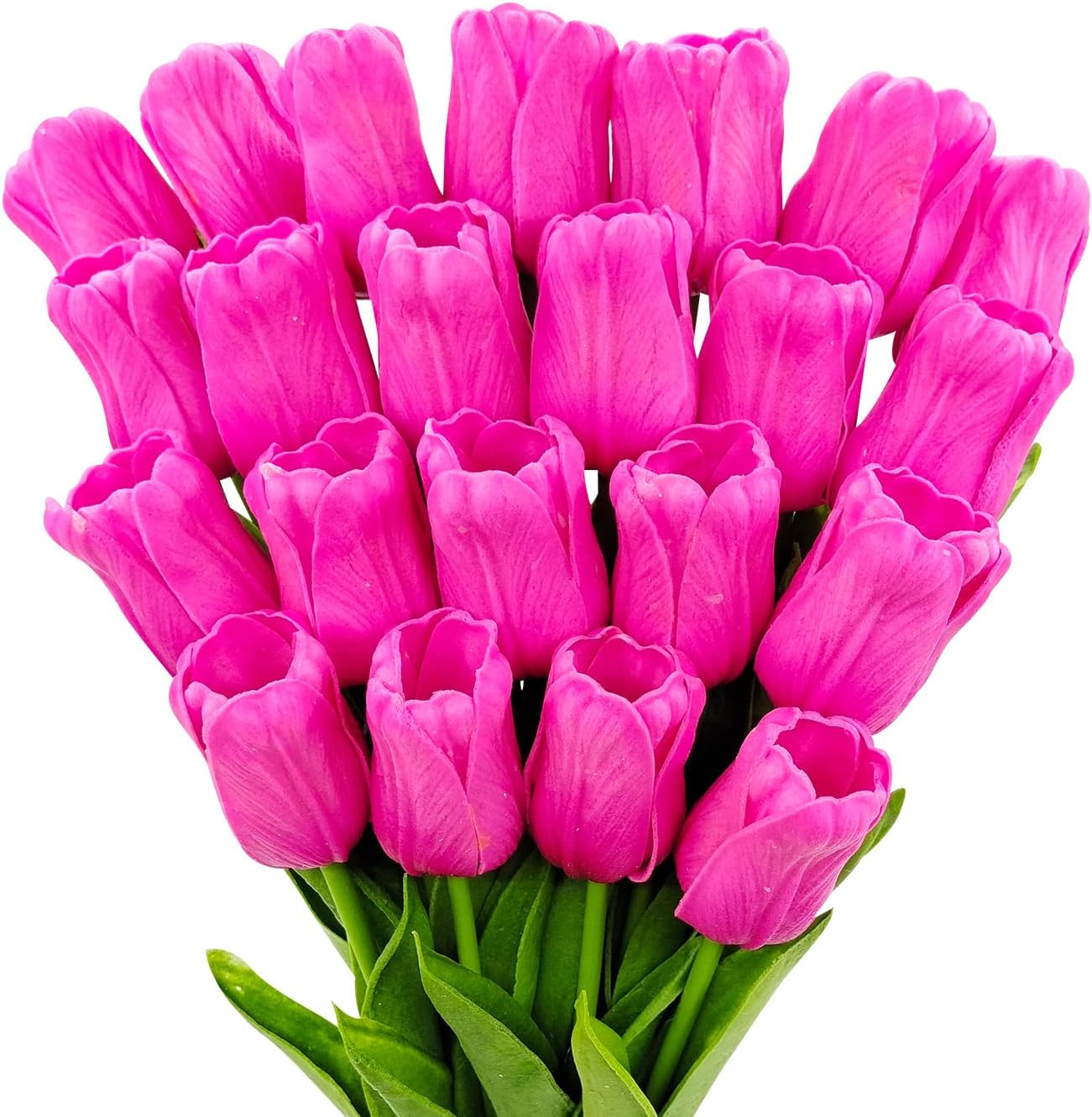 CORVYUC 20pcs Tulips Artificial Flowers PU Real Touch Fake