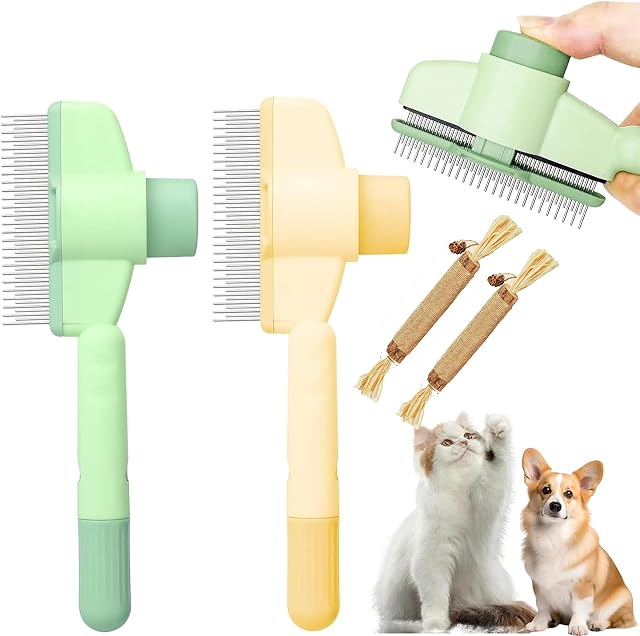 2 Piezas Cepillo Gatos Quitapelo Cepillo Gato Peine Peine Antipulgas para Perros para Perros Y de Dientes…