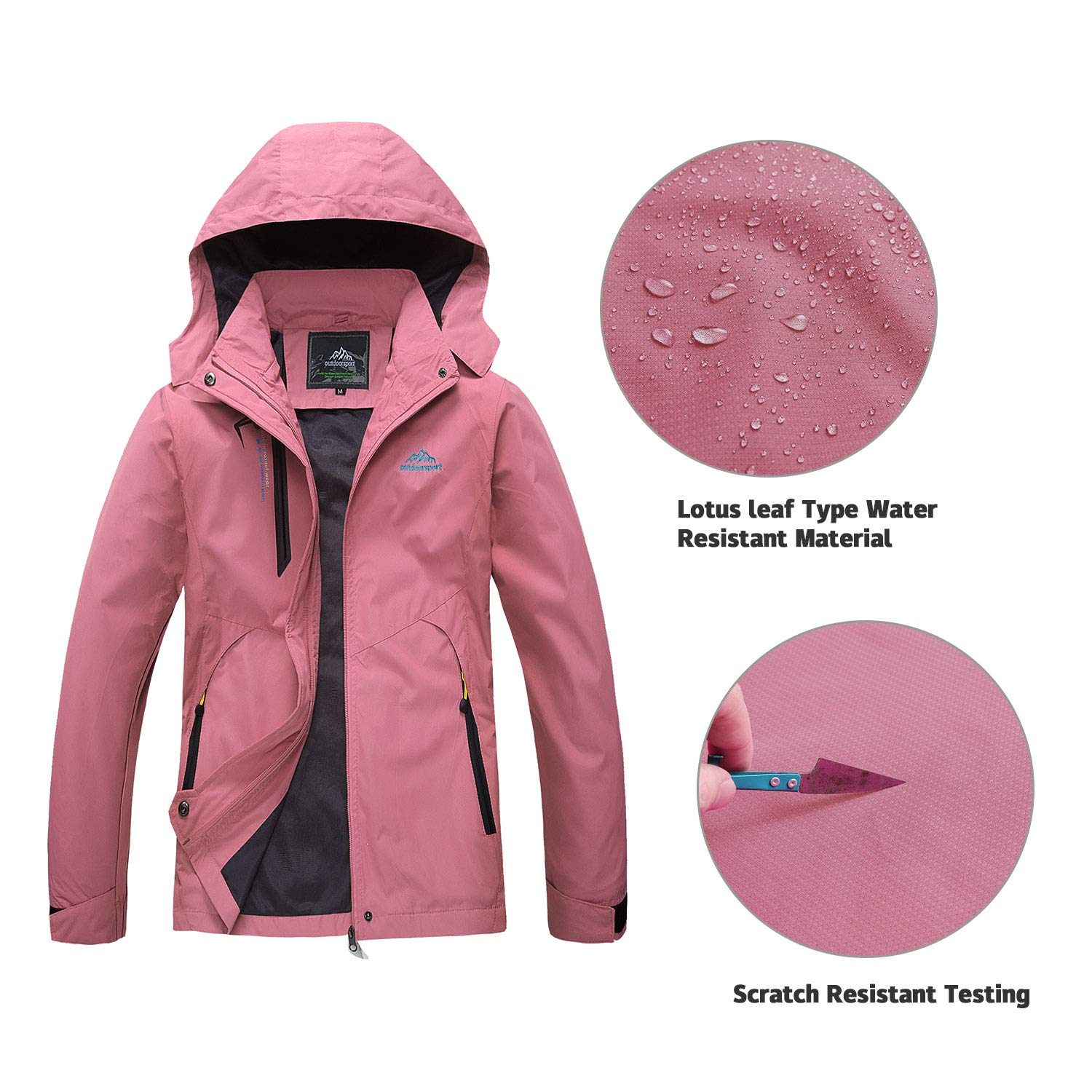 Chaqueta impermeable ligera para mujer Sports Mountain Chaqueta cortavientos