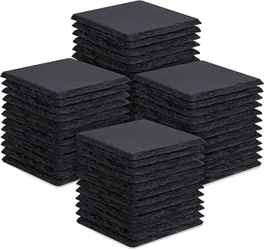 48 PCS Slate Coasters for Laser Engraving, Natural Stone Drink Coaster Bulk