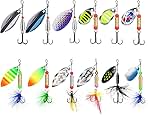 TRUSCEND Swim or Jig Fishing Spinner Baits for Freshwater and Saltwater, Rooster Tail Fishing Lures for Trout Bass Walleye Crappie Salmon Pike, Blade Bait with Copper Blade