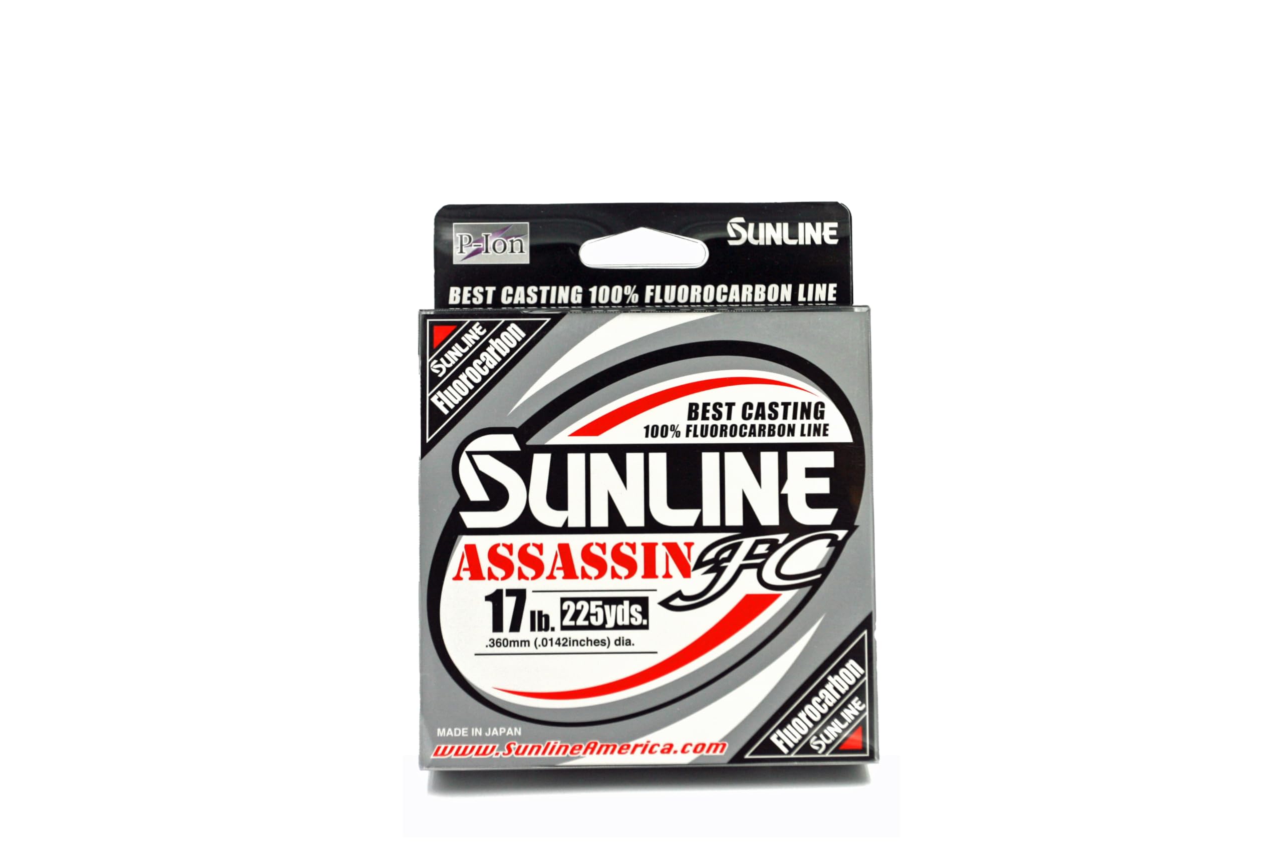 Sunline Assassin FC Fluorocarbon Fishing Line – 100% Fluorocarbon, P-Ion Technology, Multiple Line Weights & Spool Sizes