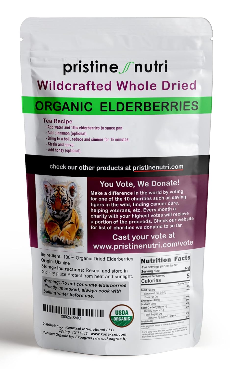 Organic Elderberries Dried Bulk | Whole European Elderberry Dried, Wildcrafted All Natural | Non-GMO, Non-irradiated | Immunity Booster Antioxidants and Vitamins | Make Syrup, Tea| 2 lb (32 oz)