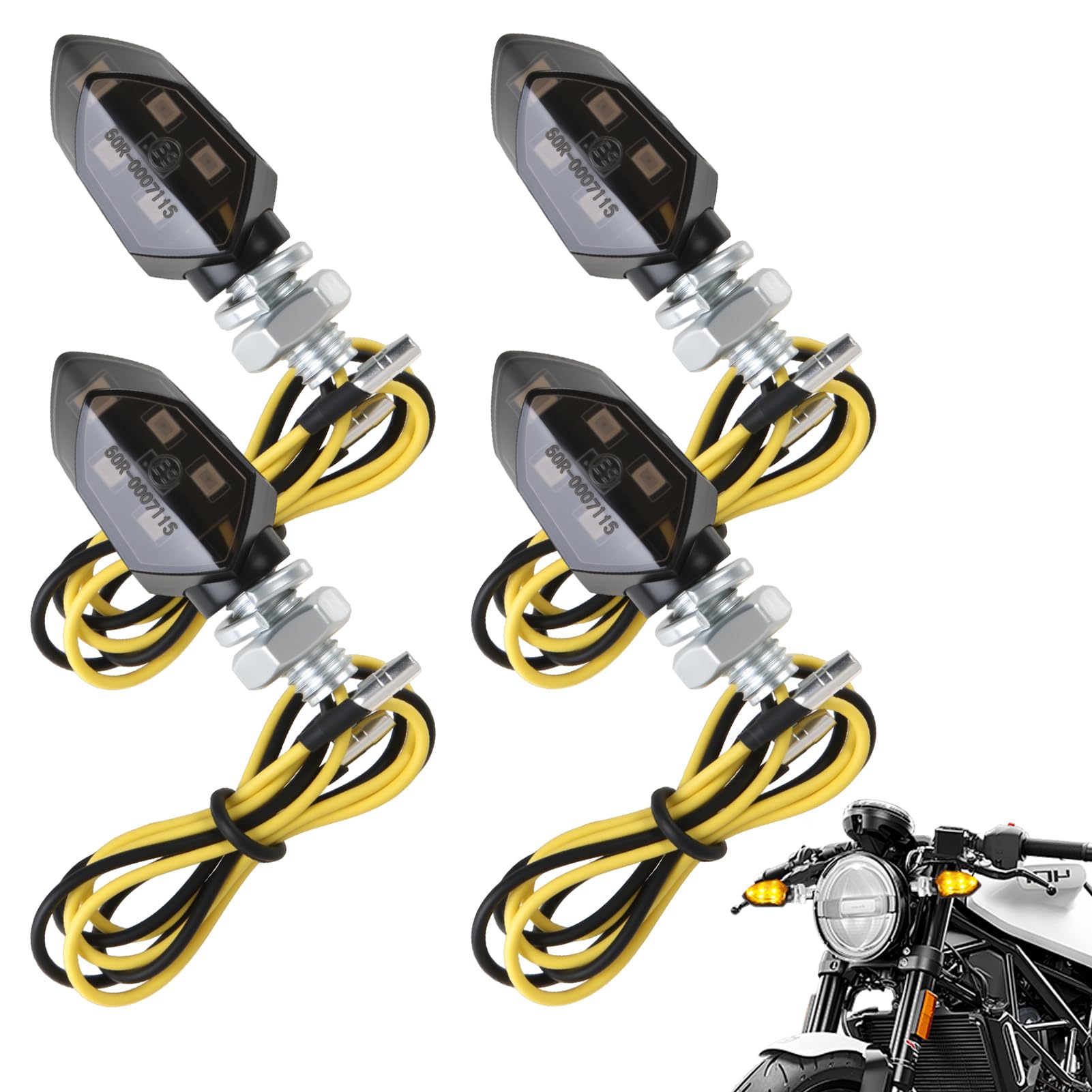 NIRJIK 4 Stück LED Blinker Motorrad 12V Mit E Nummer, Mini 5 LED Motorrad Blinker E geprüft, IP65 Wasserdicht Blinkerlicht Universal Für Blinkers Motorrads Moped Scooter Quad Motocross