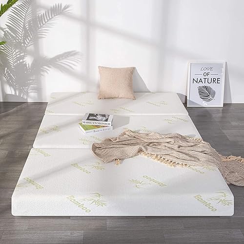 Miniatura 2 de Inofia Colchón plegable Queen de espuma viscoelástica triple de 6 pulgadas con funda extraíble ultrasuave, plegable y portátil, cama tamaño Queen