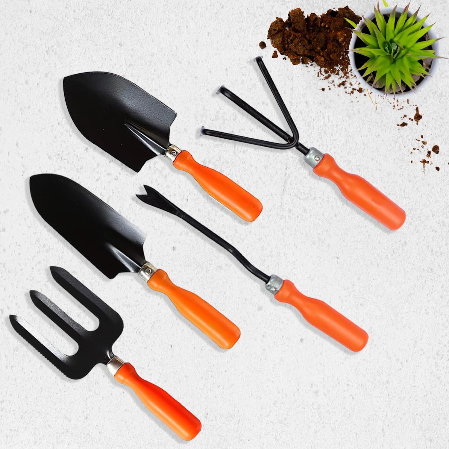 Wonderr Garden Tools Kit Set of 5 (Cultivator, Fork, Small Trowel, Big Trowel, Weeder) for Indoor and Outdoor Gardening. (B0D3VC9YSW) Amazon Price History, Amazon Price Tracker