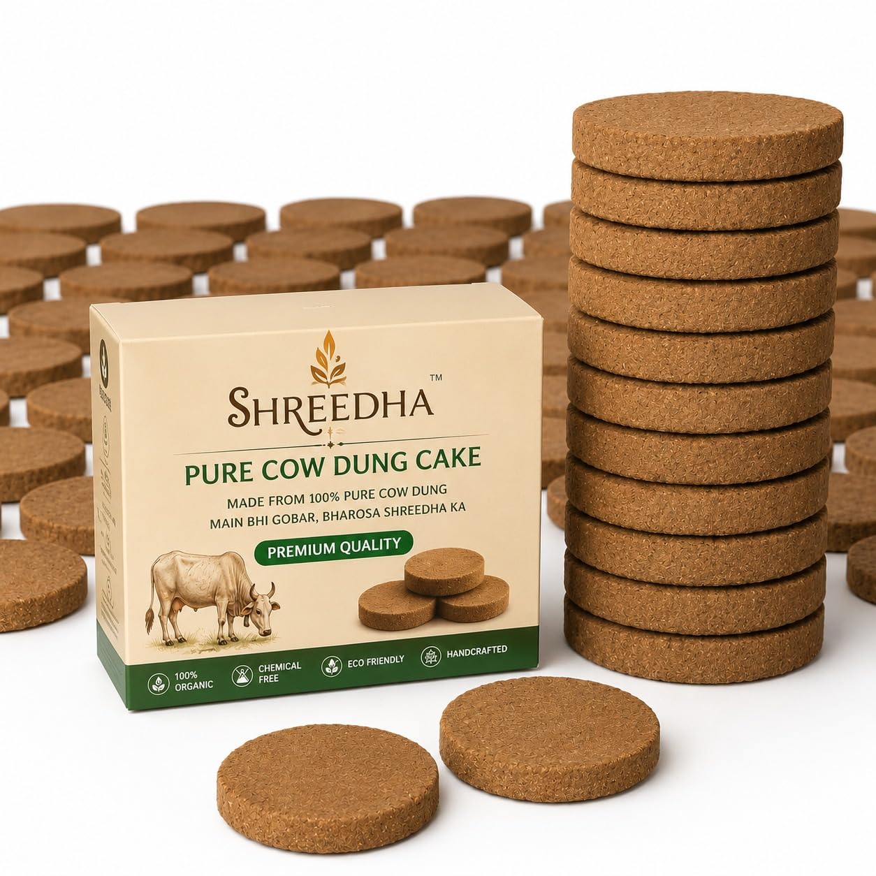 Premium Natural Cow Dung Cake (Upla) Pack of 2 Boxes | 100% Pure & Organic Gobar Cakes | Long Burning, Low Smoke & Eco-Friendly | Ideal for Havan, Pooja, Yagna, Dhoop & Traditional Use-image-17