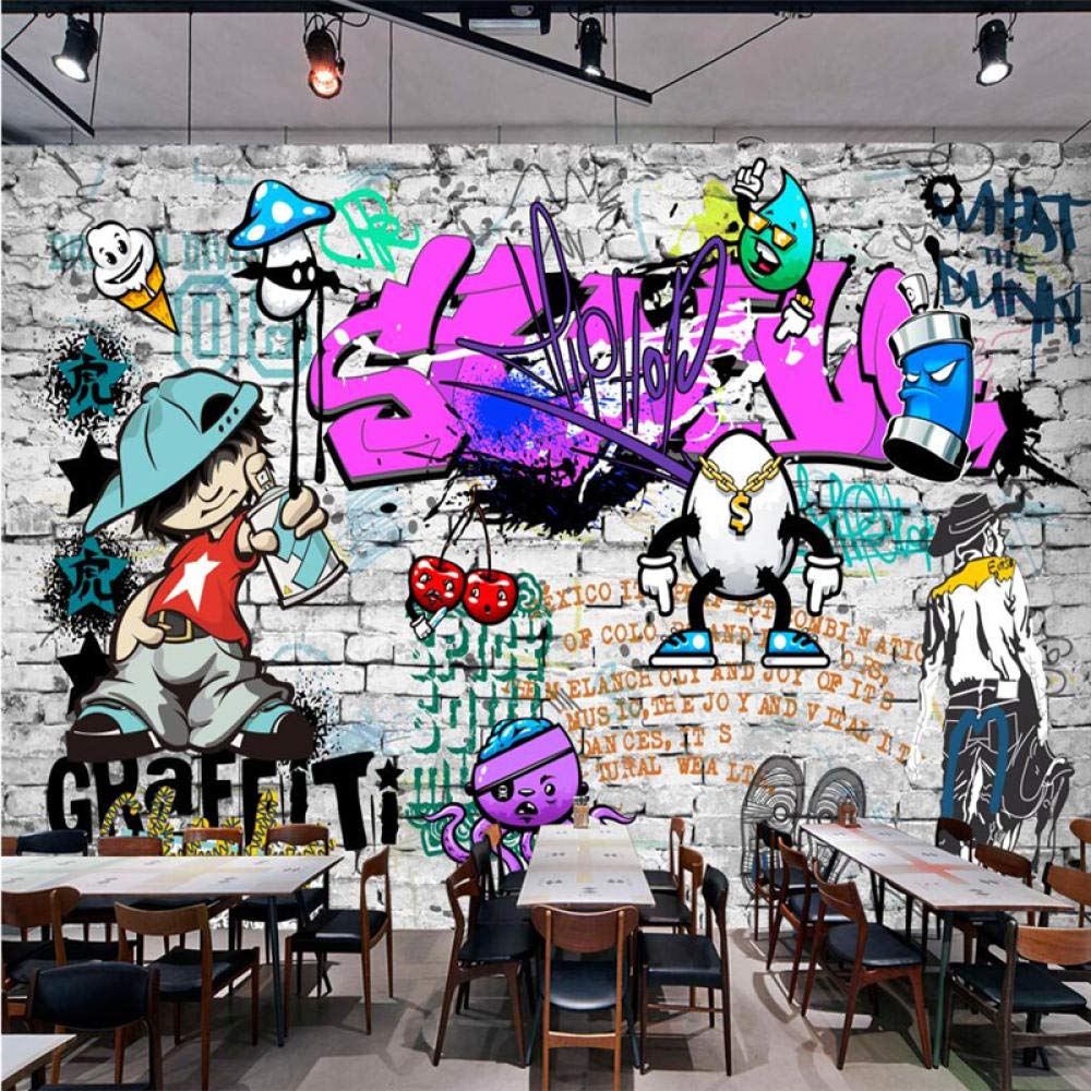 Fotomurali Poster Gigante Soggiorno Poster Giganti Da Parete Carta Da Parati Personalizzata Murale Carta Da Parati Street Art Graffiti Hip-Hop Decorazione Della Parete Di Mattoni Carta Da Parati Dec