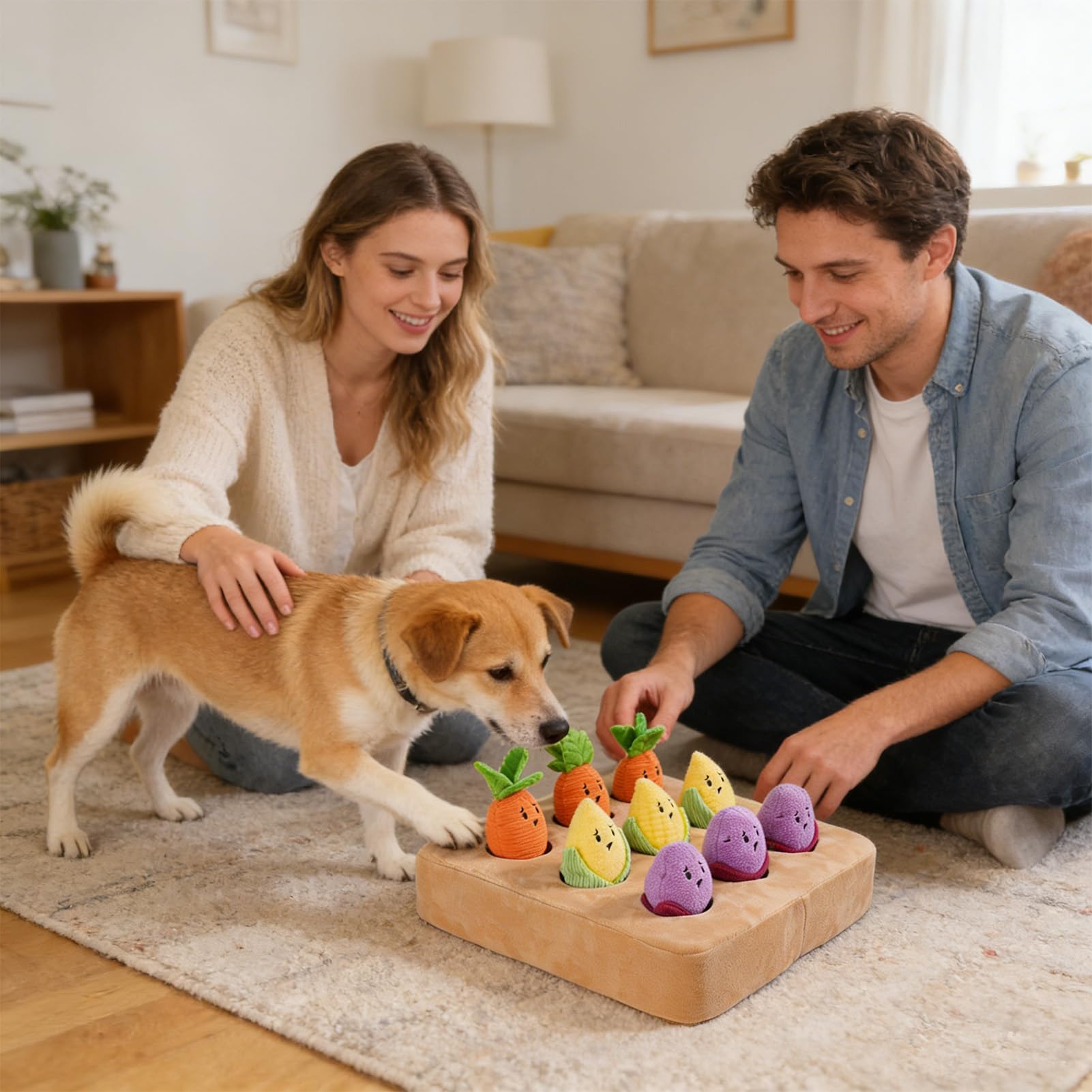 Karotten-Hundespielzeug – Quietschender Interaktiver Schnüffeltep