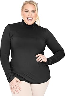 STRETCH IS COMFORT Women's Plus Size Long Sleeve and Sleeveless Turtlene...