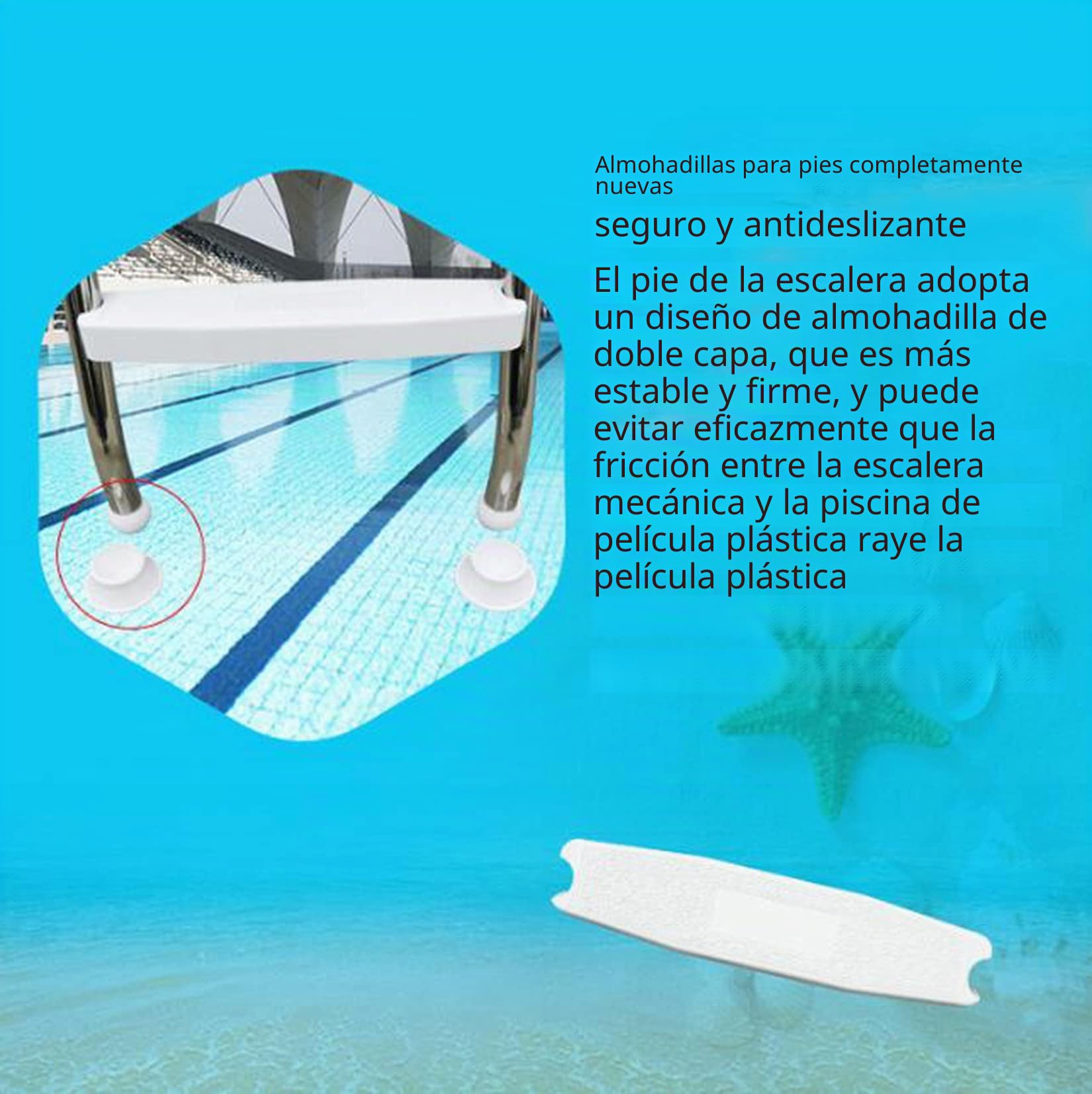BOTOWI Escalera de Piscina de 52" | para Piscinas sobre el Suelo Stage Backyard Pool Home and Porch | 4 Pasos 304 de Acero Inoxidable | Capacidad de escaleras de Seguridad de hasta 500 Libras