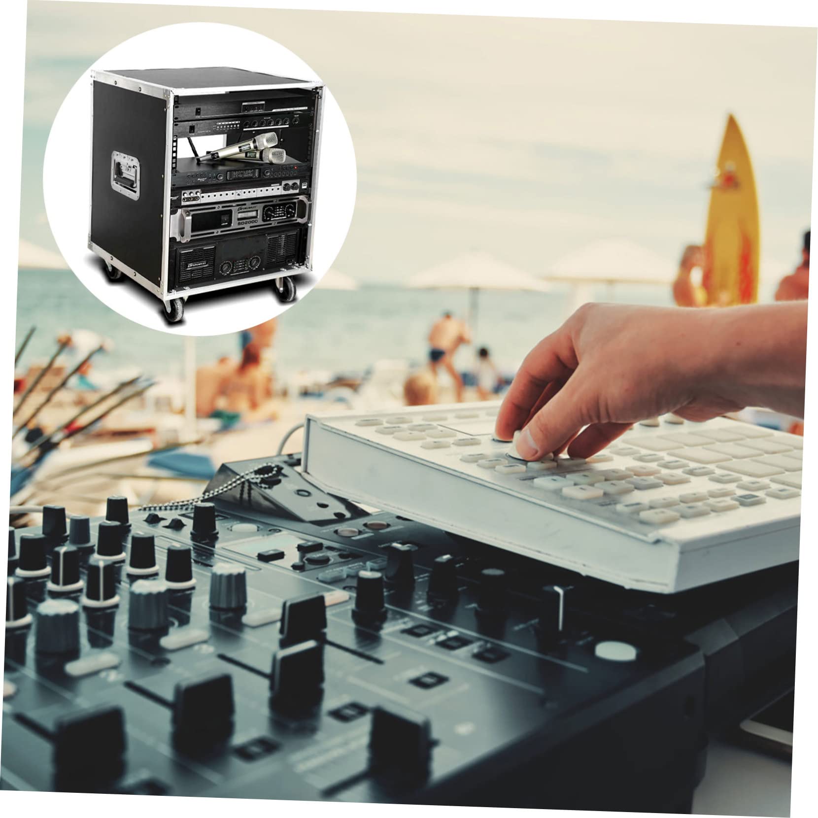 Gabinete estéreo móvil – Estante de audio de aleación para micrófonos, altavoces y accesorios – Soluciones de almacenamiento versátiles para uso doméstico y estudio