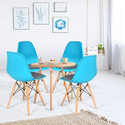 Miniatura 9 de Harmony-Furniture - Juego de 2 sillas laterales de plástico DSW con patas de madera sillas de cocina para comedor sala de estar