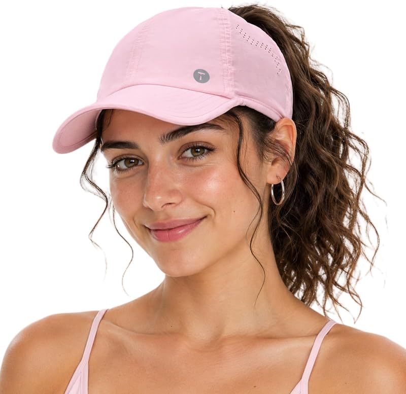 TOP-EX Cooling UV 50 High Ponytail Sport Womens Baseball Cap Running Golf | UVCoolix cool-touch sweatband,4" hair opening, laser-cut vents, foldable water-resistant fabric, adjustable 6 7/8–7 1/4 fit