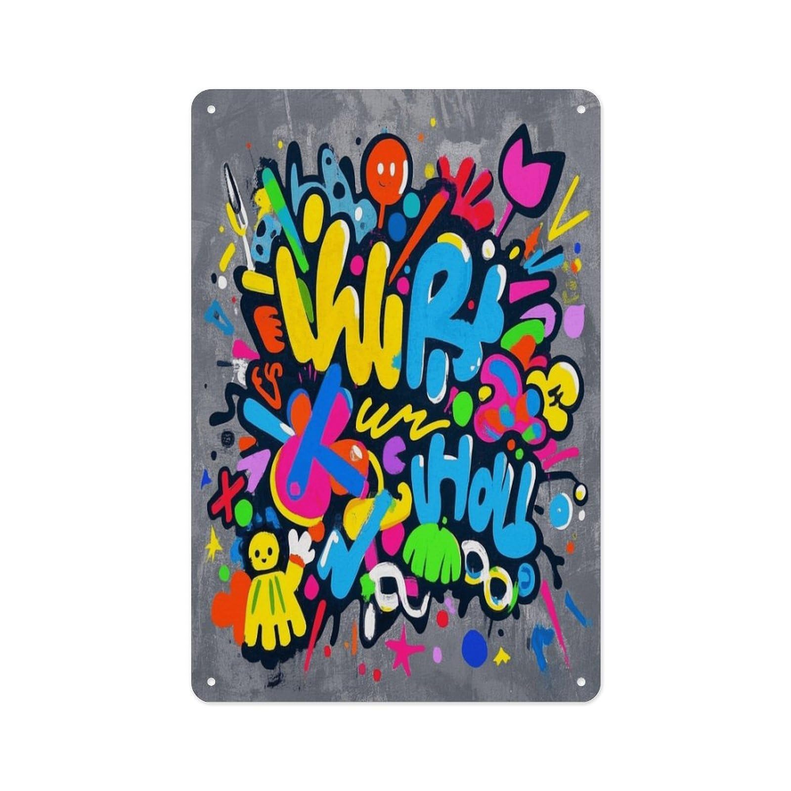 Fekiloot Style Graffiti Wall Decor Metal Signs Tin Signs Poster