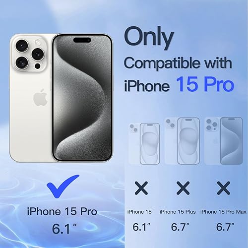 Miniatura 3 de JETech Protector de pantalla de privacidad para iPhone 15 Pro de 6.1 pulgadas con protector de lente de cámara, película de vidrio templado