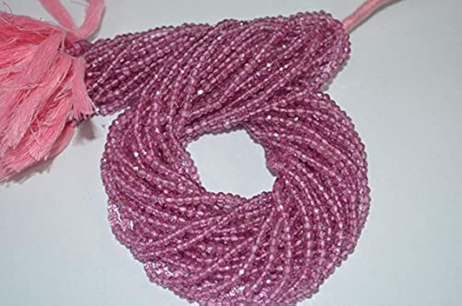 Quartz tourmaline rose 3mm perles naturelles LKBEADS création bijoux