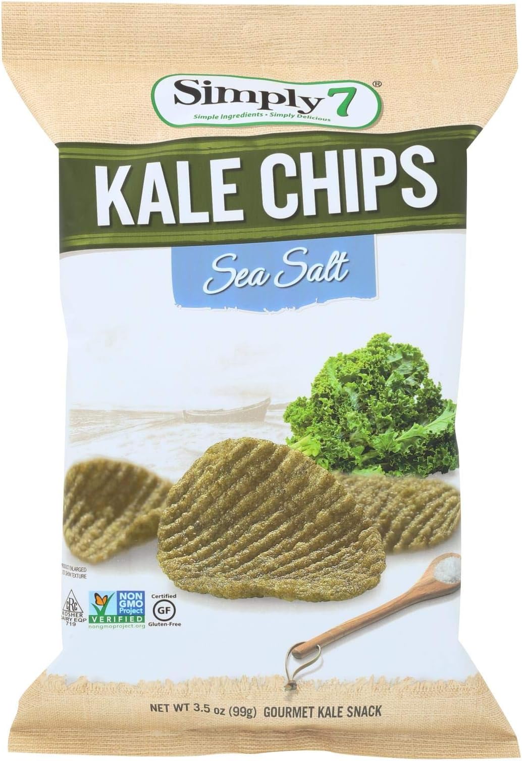 Simply 7 Kale Chips - Sea Salt - Case of 12 - 3.5 oz.